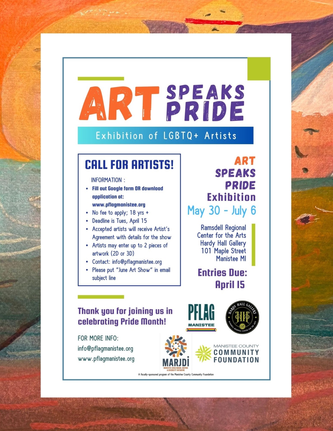 ART SPEAKS PRIDE – Call for LGBTQ+ Artists!